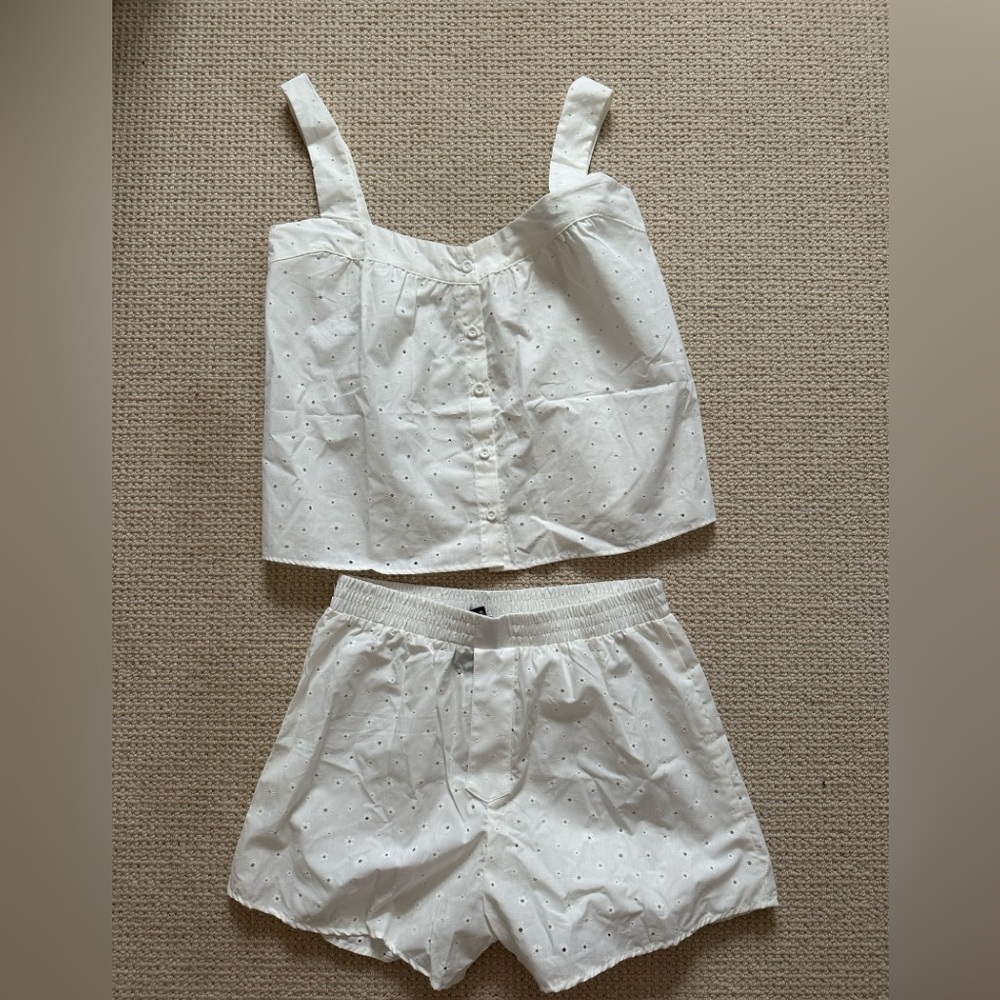 Skatie Women's White Eyelet Beach Set